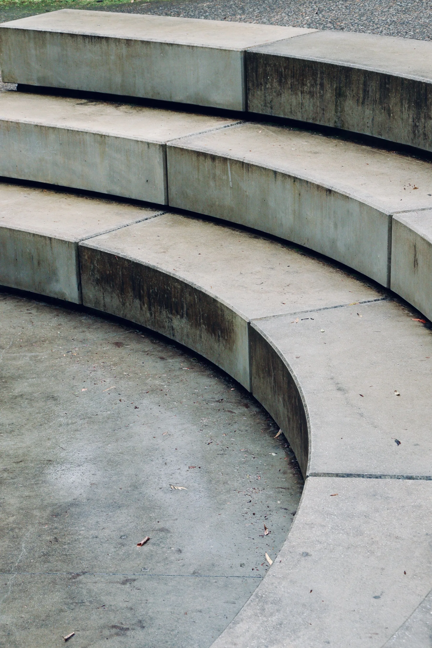 Sculptural concrete landscape feature; illustrative stock image